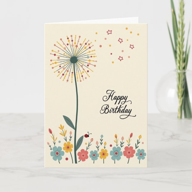 Carte d'anniversaire Floral Burst (Devant)