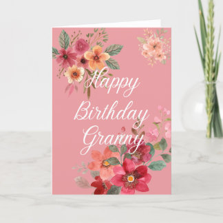 Carte d'anniversaire Floral Granny