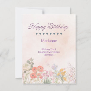 Carte d'anniversaire Floral moderne