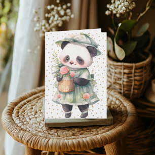 Carte d'anniversaire Floral Panda