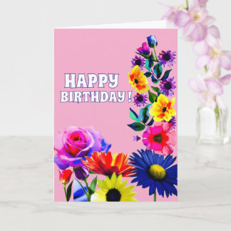 Carte d'anniversaire FLORAL pour maman, grand-mère