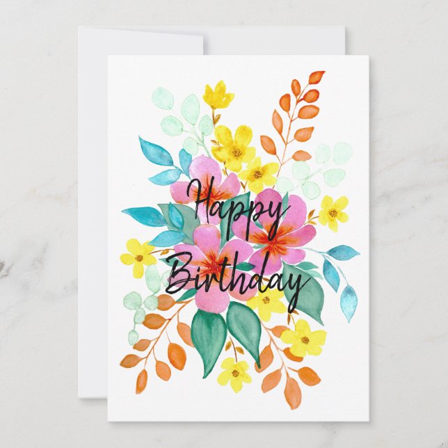 Carte d'anniversaire Floral Spray (Devant)
