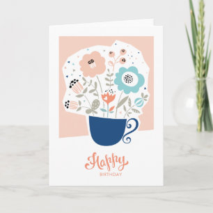 Carte d'anniversaire Floral Vase