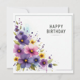 carte d'anniversaire florale
