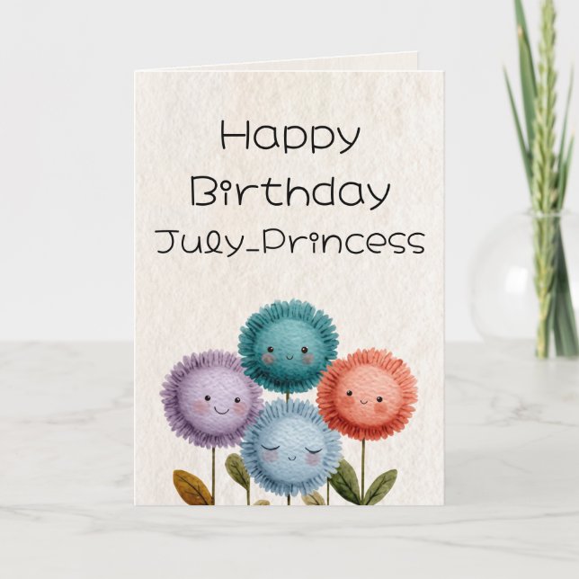 Carte d'anniversaire florale (Devant)