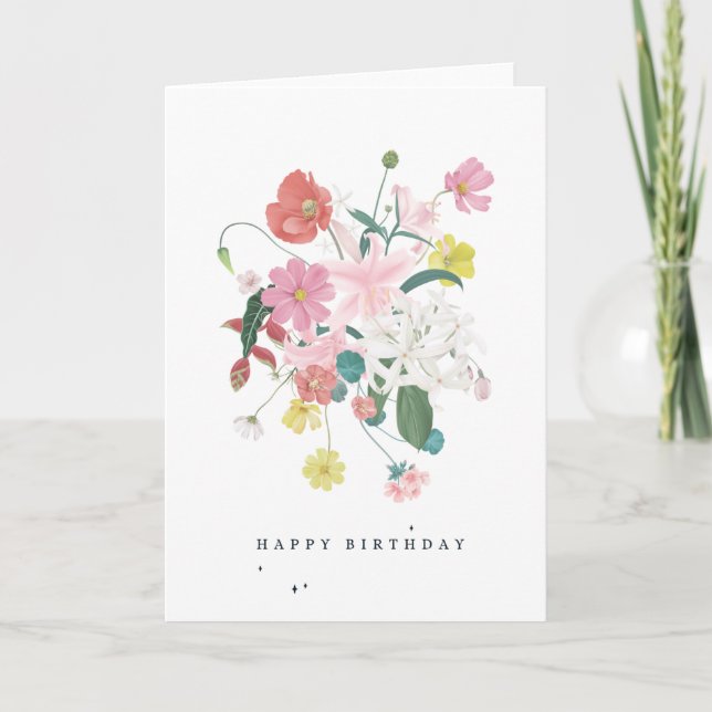 Carte d'anniversaire florale (Devant)