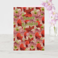 Carte d'anniversaire florale Amaryllis