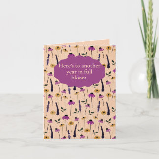 Carte d'anniversaire florale aquarelle
