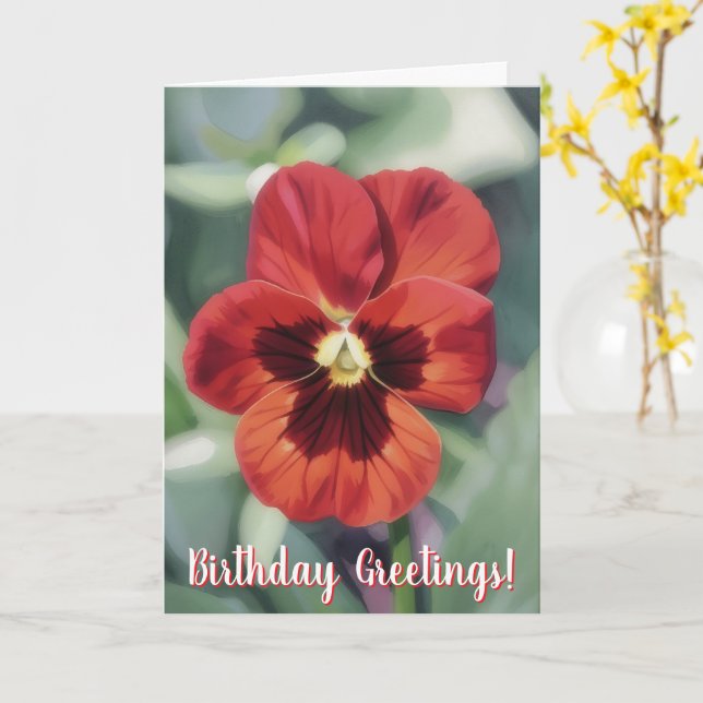 Carte d'anniversaire florale artistique à fleurs d (Fleur jaune)