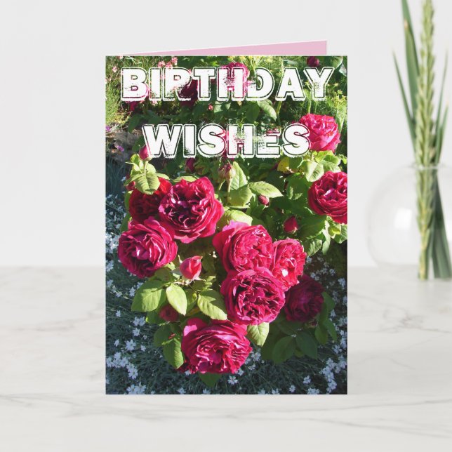 Carte d'anniversaire florale au jardin de fleurs d (Devant)