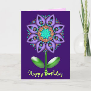 Carte d'anniversaire florale avec la fleur