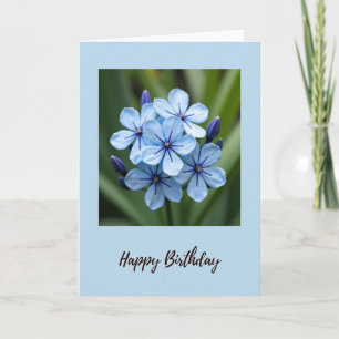 Carte d'anniversaire florale azur
