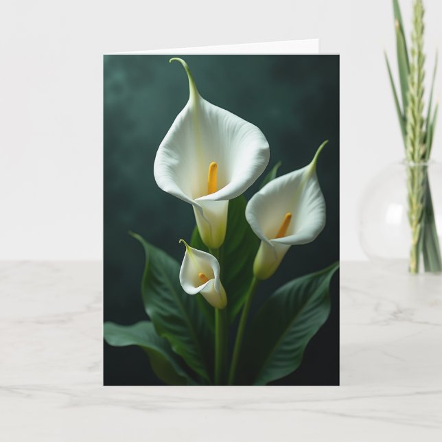 Carte d'anniversaire florale blanche (Devant)