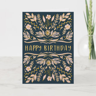 Carte d'anniversaire florale boho pour elle