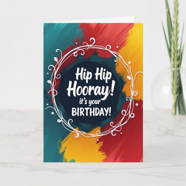 Carte d'anniversaire florale complexe (Devant)