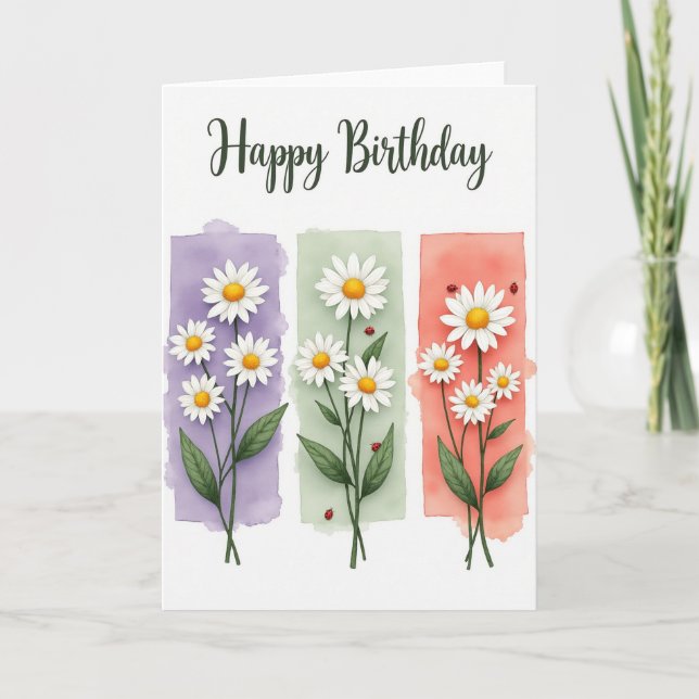 Carte d'anniversaire florale de printemps (Devant)