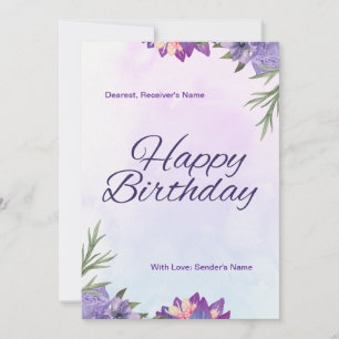 Carte d'anniversaire florale délicieuse