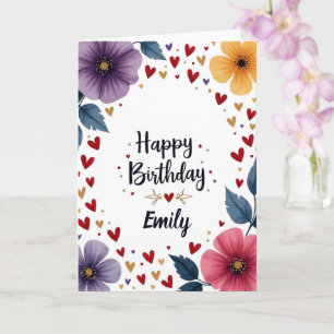 Carte d'anniversaire florale délicieuse en florais