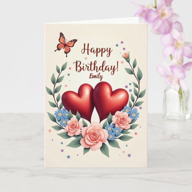 Carte d'anniversaire florale délicieuse en florais (Orchidée)