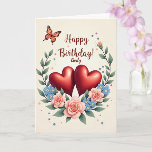 Carte d'anniversaire florale délicieuse en florais