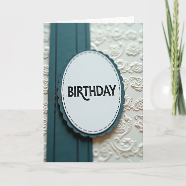 Carte d'anniversaire florale en relief (Devant)