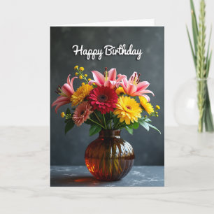 Carte d'anniversaire florale exquise