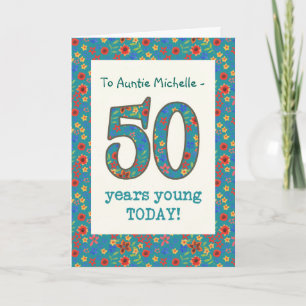 Carte d'anniversaire florale faite sur commande,
