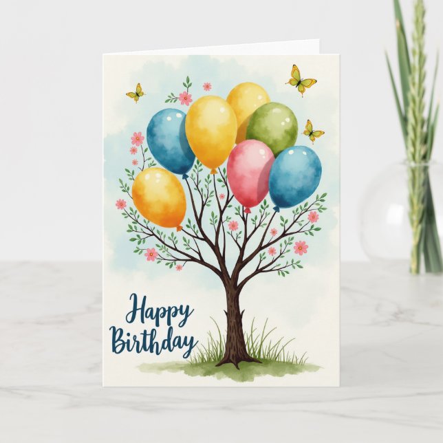 Carte d'anniversaire florale fantastique (Devant)