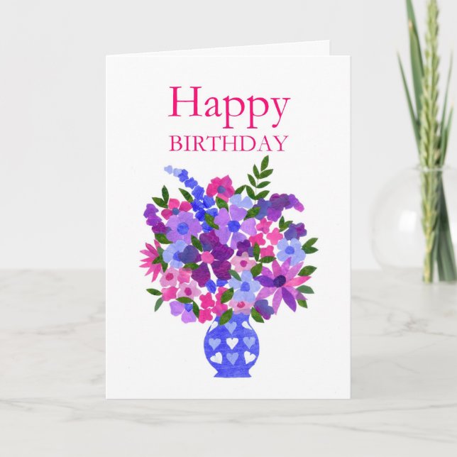 Carte d'anniversaire florale - Flower Power (Devant)