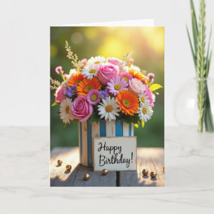 Carte d'anniversaire florale Golden Glow