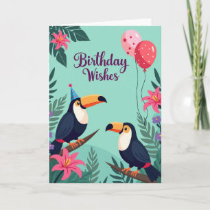 Carte d'anniversaire florale jungle