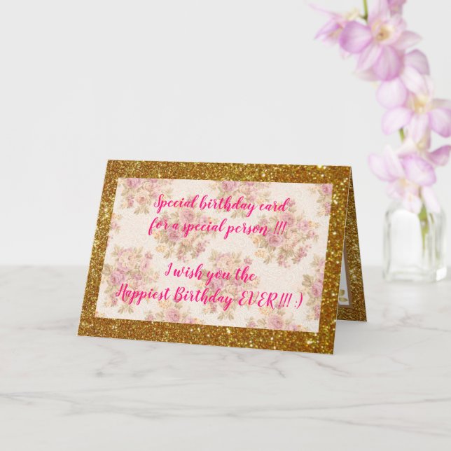 Carte d'anniversaire florale la plus élégante (Orchidée)