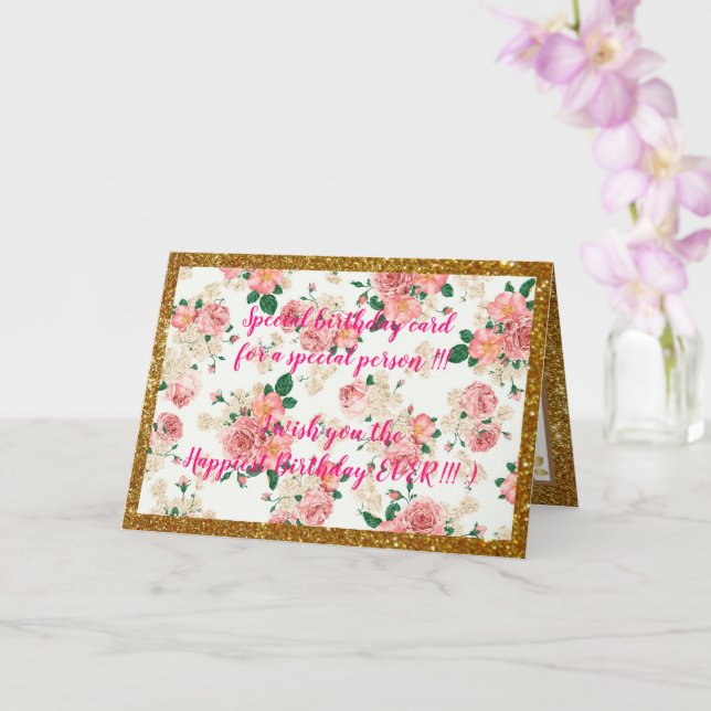 Carte d'anniversaire florale la plus élégante (Orchidée)