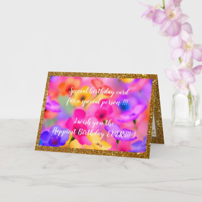 Carte d'anniversaire florale la plus élégante (Orchidée)