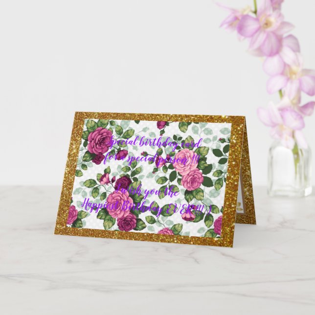 Carte d'anniversaire florale la plus élégante (Orchidée)