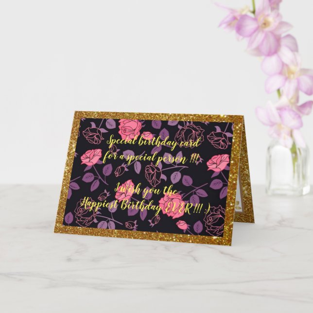 Carte d'anniversaire florale la plus élégante (Orchidée)