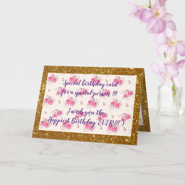 Carte d'anniversaire florale la plus élégante (Orchidée)