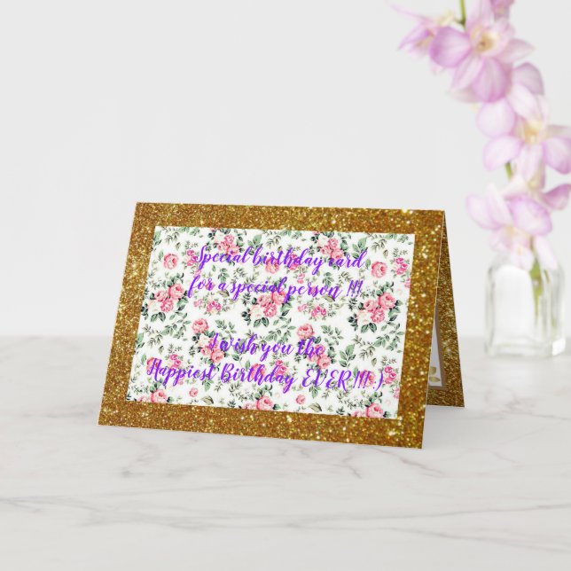 Carte d'anniversaire florale la plus élégante (Orchidée)