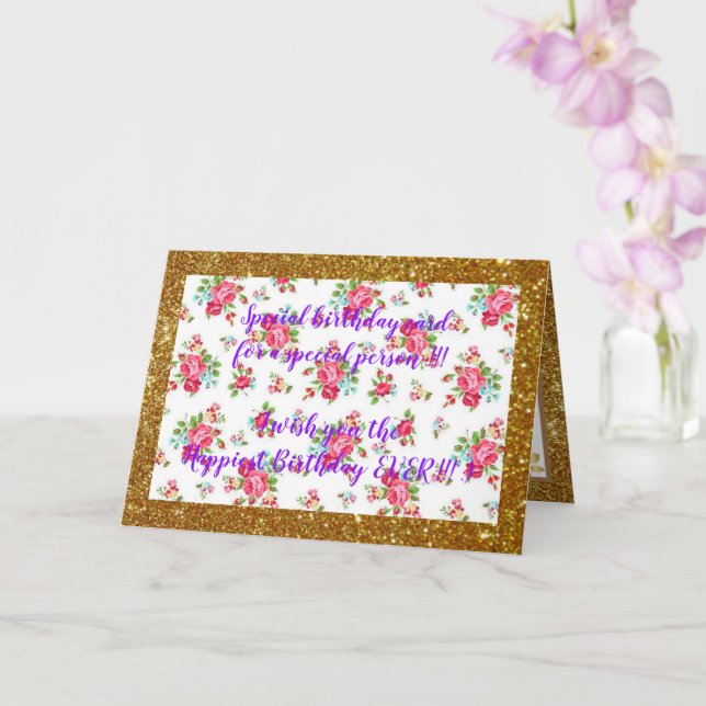 Carte d'anniversaire florale la plus élégante (Orchidée)