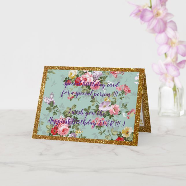 Carte d'anniversaire florale la plus élégante (Orchidée)