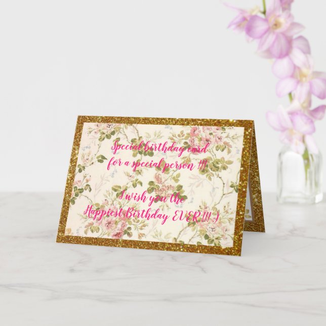 Carte d'anniversaire florale la plus élégante (Orchidée)
