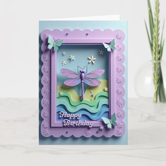 Carte d'anniversaire florale lavande (Devant)