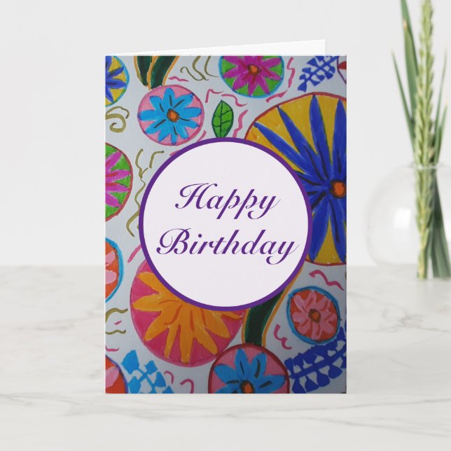 Carte d'anniversaire florale moderne (Devant)