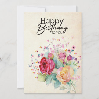 Carte d'anniversaire florale pour elle