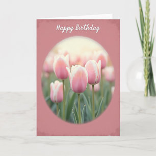 Carte d'anniversaire florale rayée