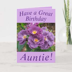 Carte d'Anniversaire Florale Rose violette pour la
