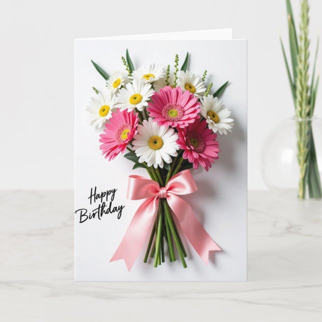Carte d'anniversaire florale vibrante (Devant)