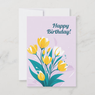 Carte d'anniversaire florale vibrante avec Joyeux