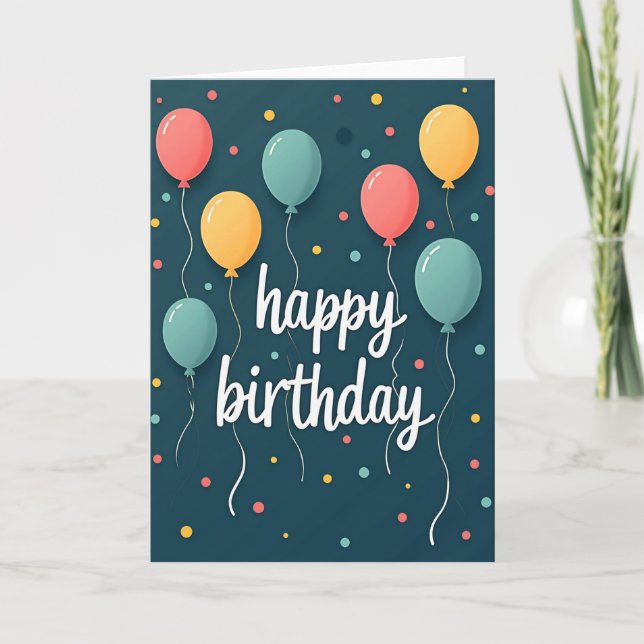 Carte d'anniversaire flottante en corail (Devant)