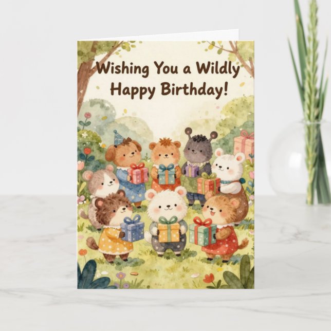 Carte d'anniversaire follement heureuse (Devant)